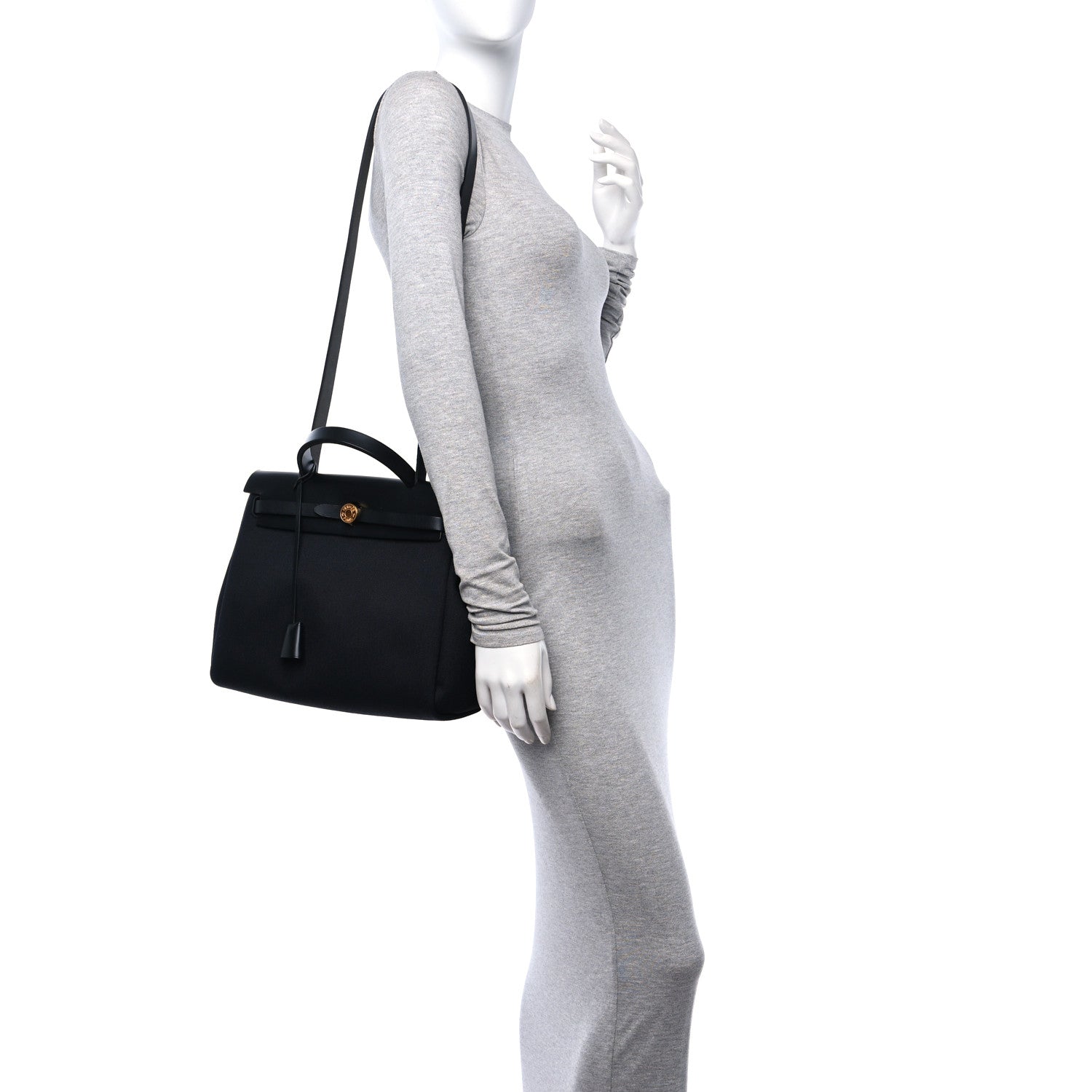 Hermes Military Toile Vache Hunter Herbag Zip PM 31 Black 2 of 12