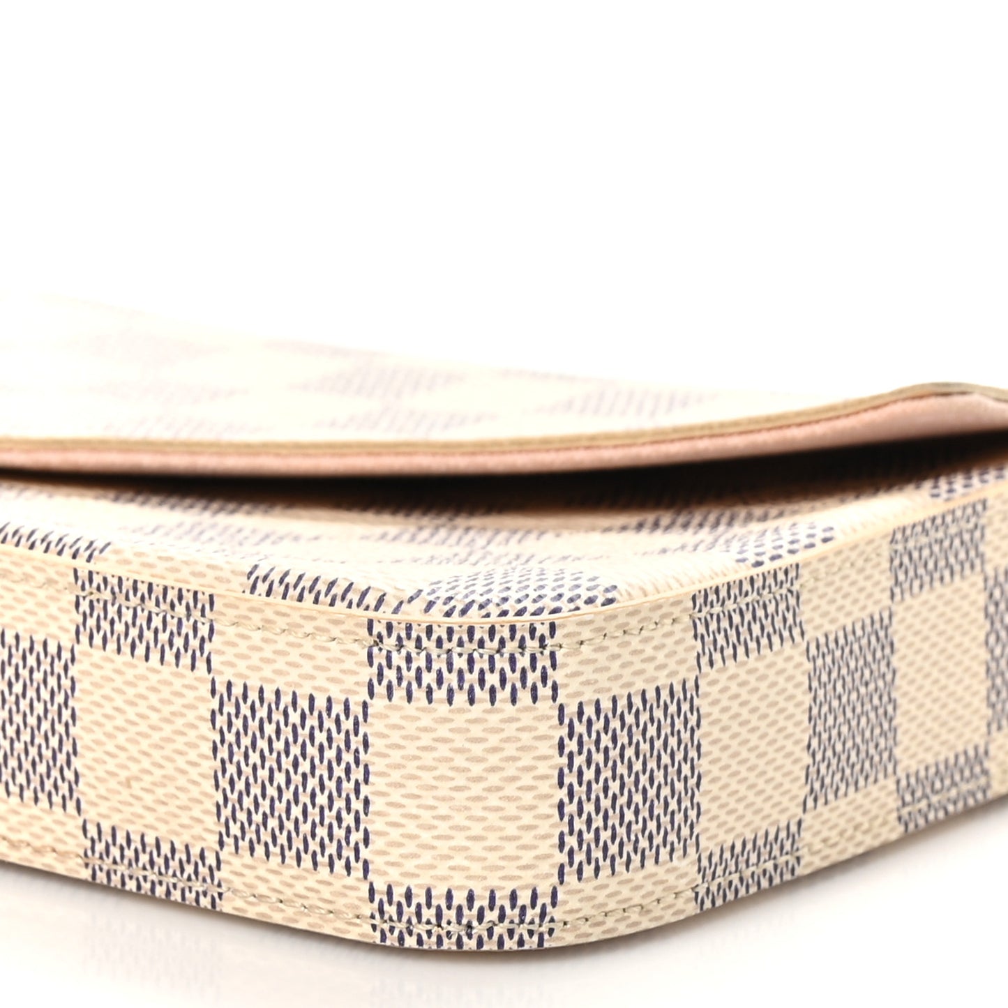 Damier Azur Pochette Felicie Chain Wallet Rose Ballerine