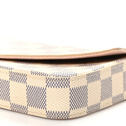 Louis Vuitton Damier Azur Pochette Felicie Chain Wallet Rose Ballerine 11 of 12