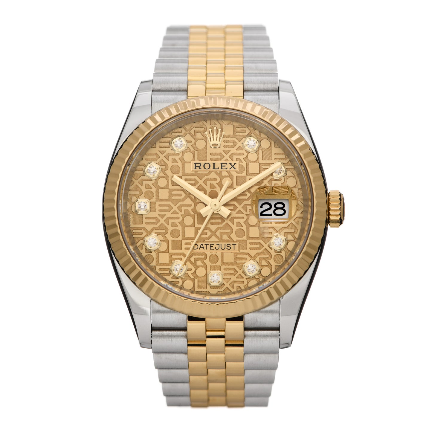 Stainless Steel 18K Yellow Gold Diamond 36mm Oyster Perpetual Datejust Watch Champagne Jubilee 126233