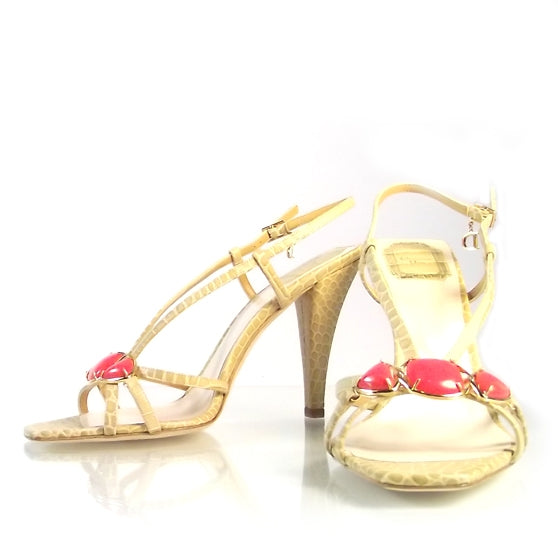 Leather Piedra Sandals 39 Beige