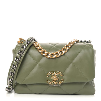 Chanel Lambskin Quilted Medium Chanel 19 Flap Green 1 of 4
