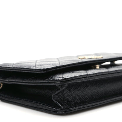 Chanel Caviar Quilted Chain CC Wallet On Chain WOC Black 9 of 11