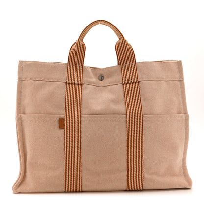 Hermes Canvas Herline MM Tote Orange 1 of 10