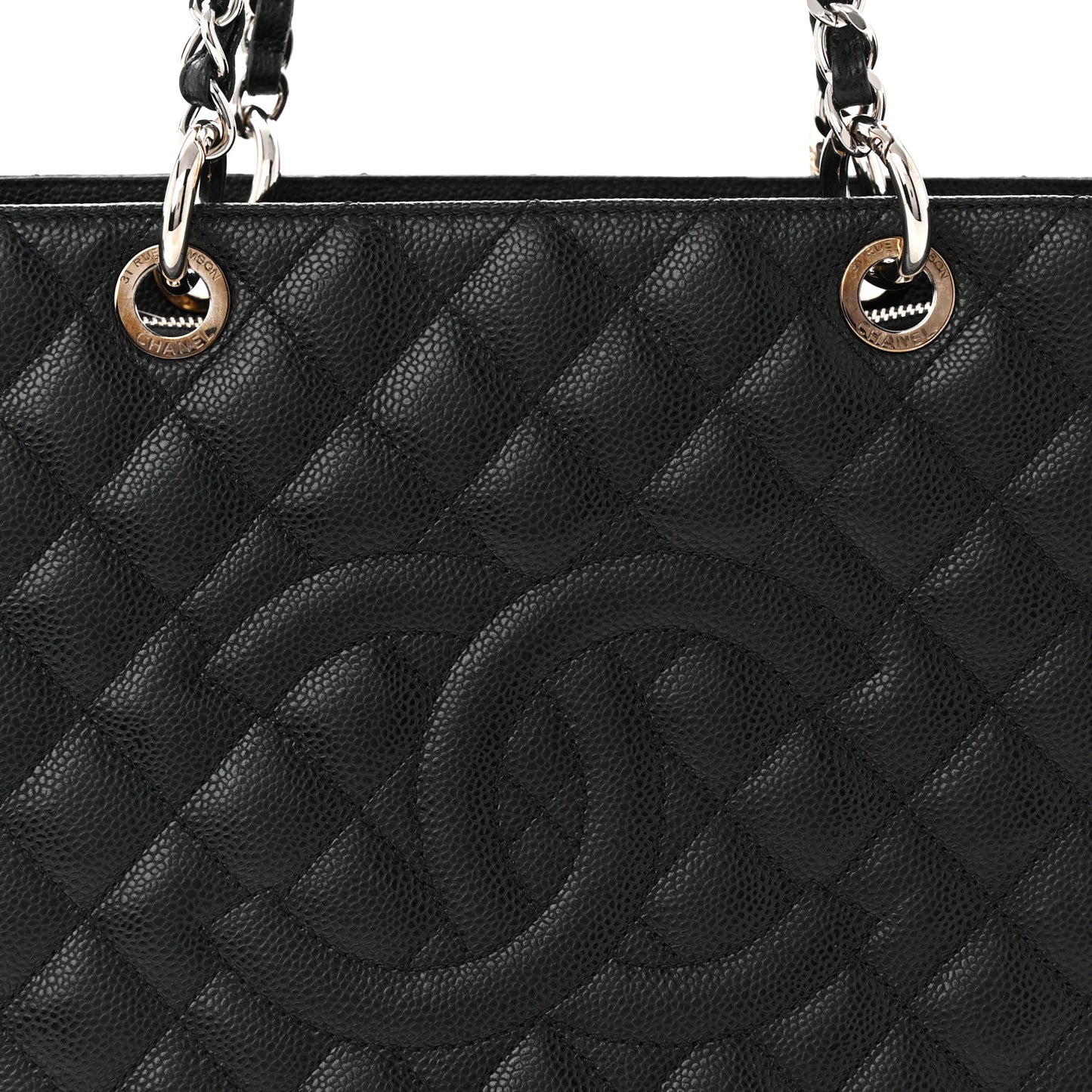 Caviar Quilted Grand Shopping Tote GST Black
