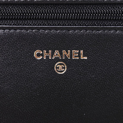 Chanel Lambskin Quilted Wallet On Chain WOC Black 8 of 10