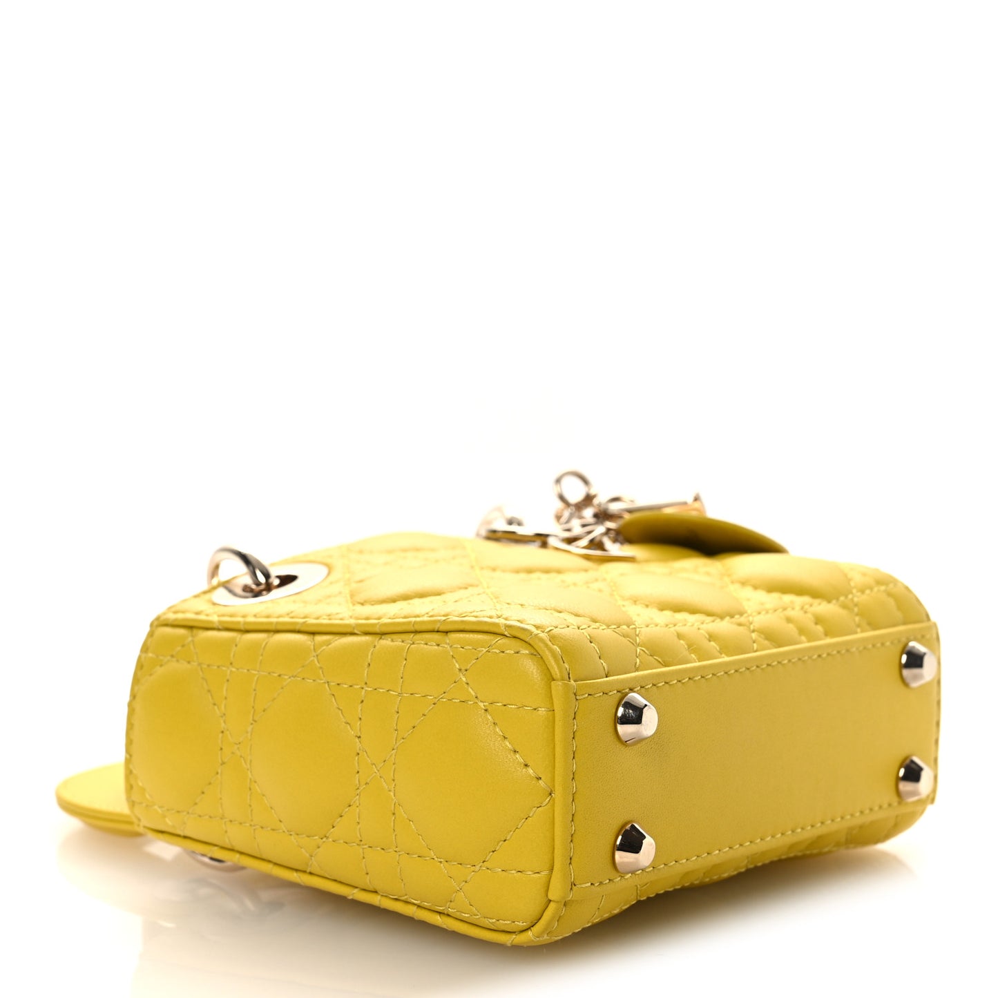 Lambskin Cannage Micro Lady Dior Yellow