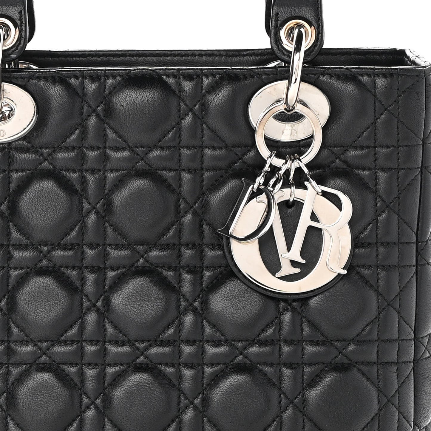 Lambskin Cannage Medium Lady Dior Black