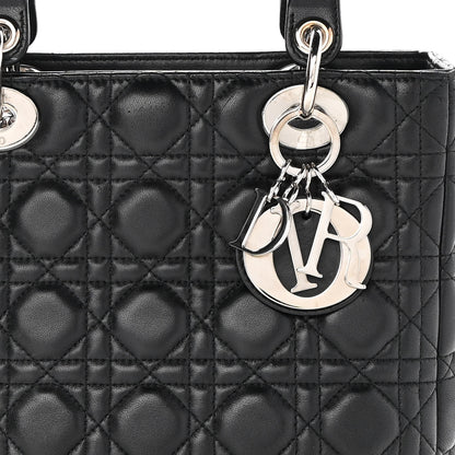 Christian Dior Lambskin Cannage Medium Lady Dior Black 7 of 9