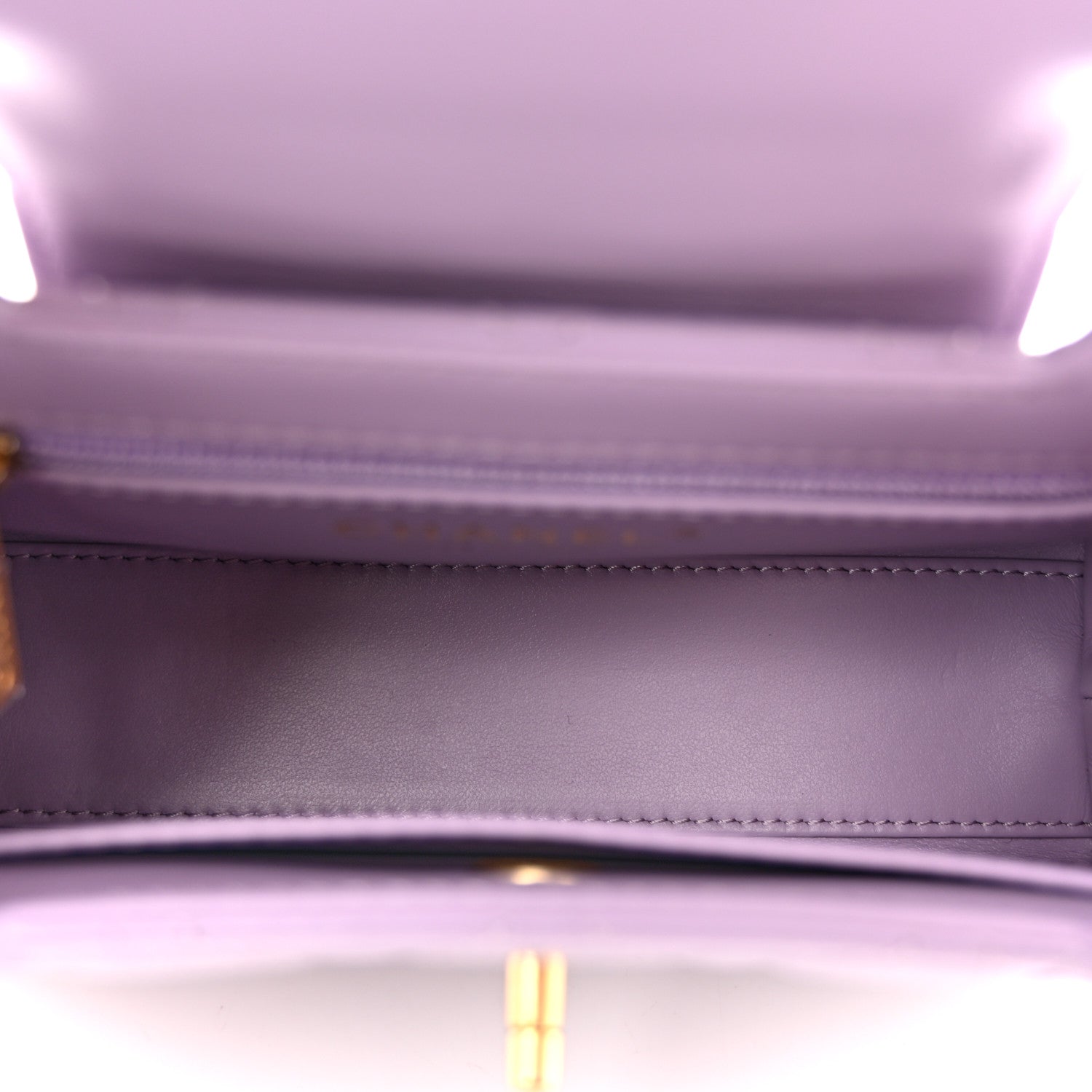 Chanel Shiny Aged Calfskin Quilted Nano Kelly Shopper Lilac 9 of 19
