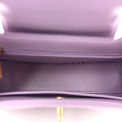 Chanel Shiny Aged Calfskin Quilted Nano Kelly Shopper Lilac 9 of 19