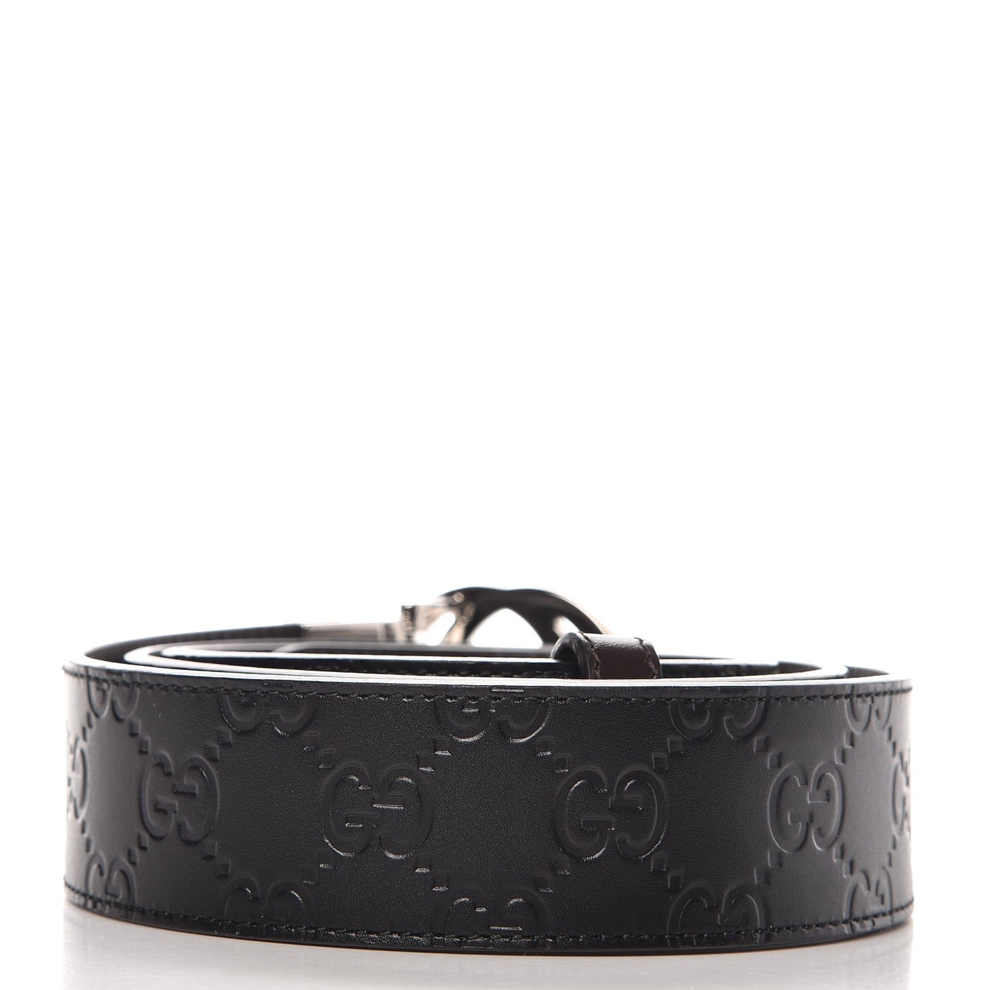 Guccissima Signature Interlocking G Reversible 37mm Belt 100 40 Black Cocoa