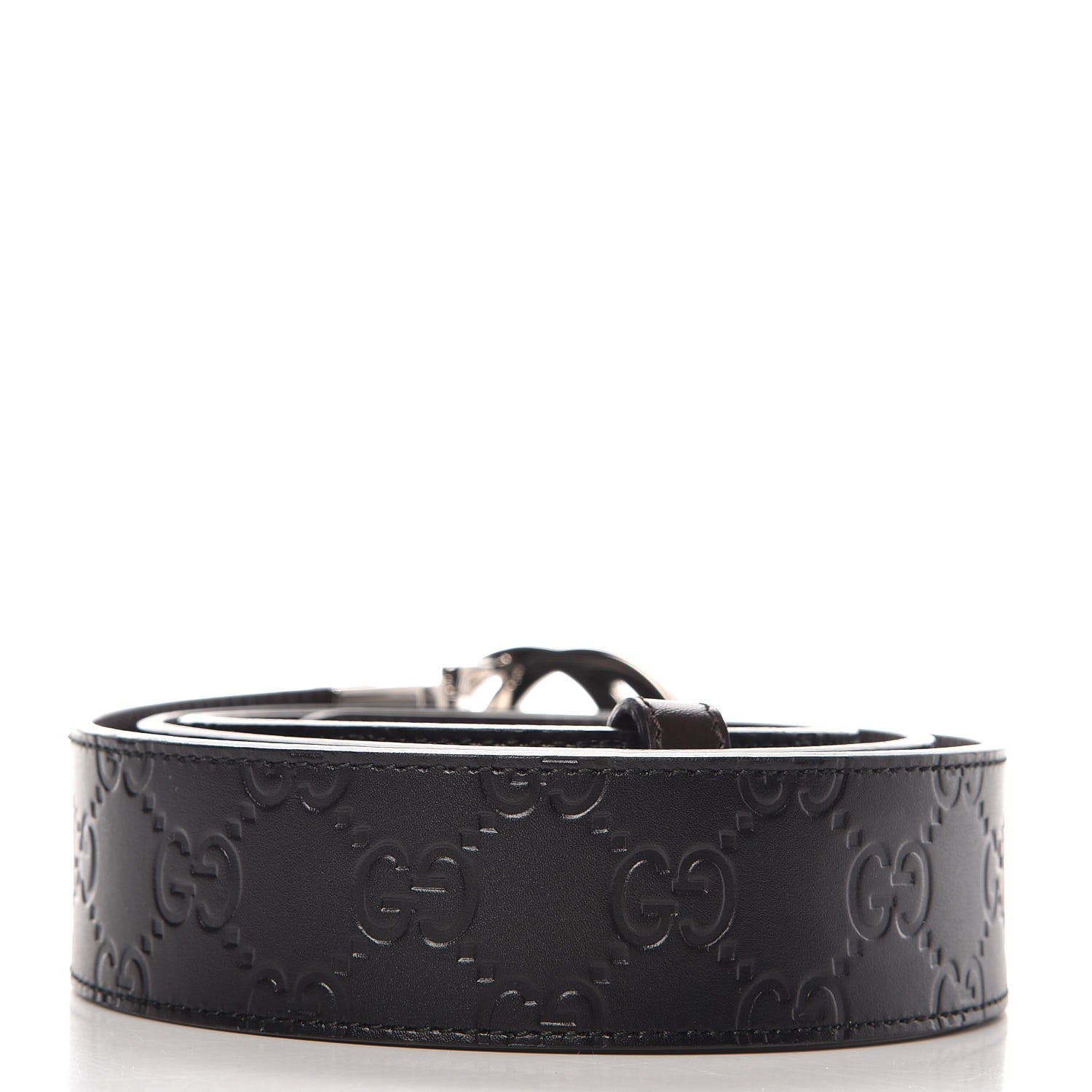 Gucci Guccissima Signature Interlocking G Reversible 37mm Belt 100 40 Black Cocoa 3 of 6