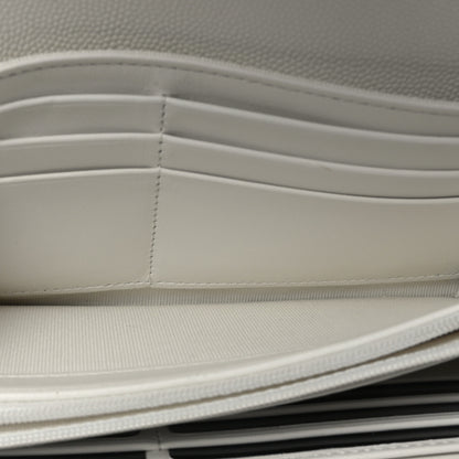 Chanel Caviar Quilted Large Gusset Flap Wallet White 7 of 10