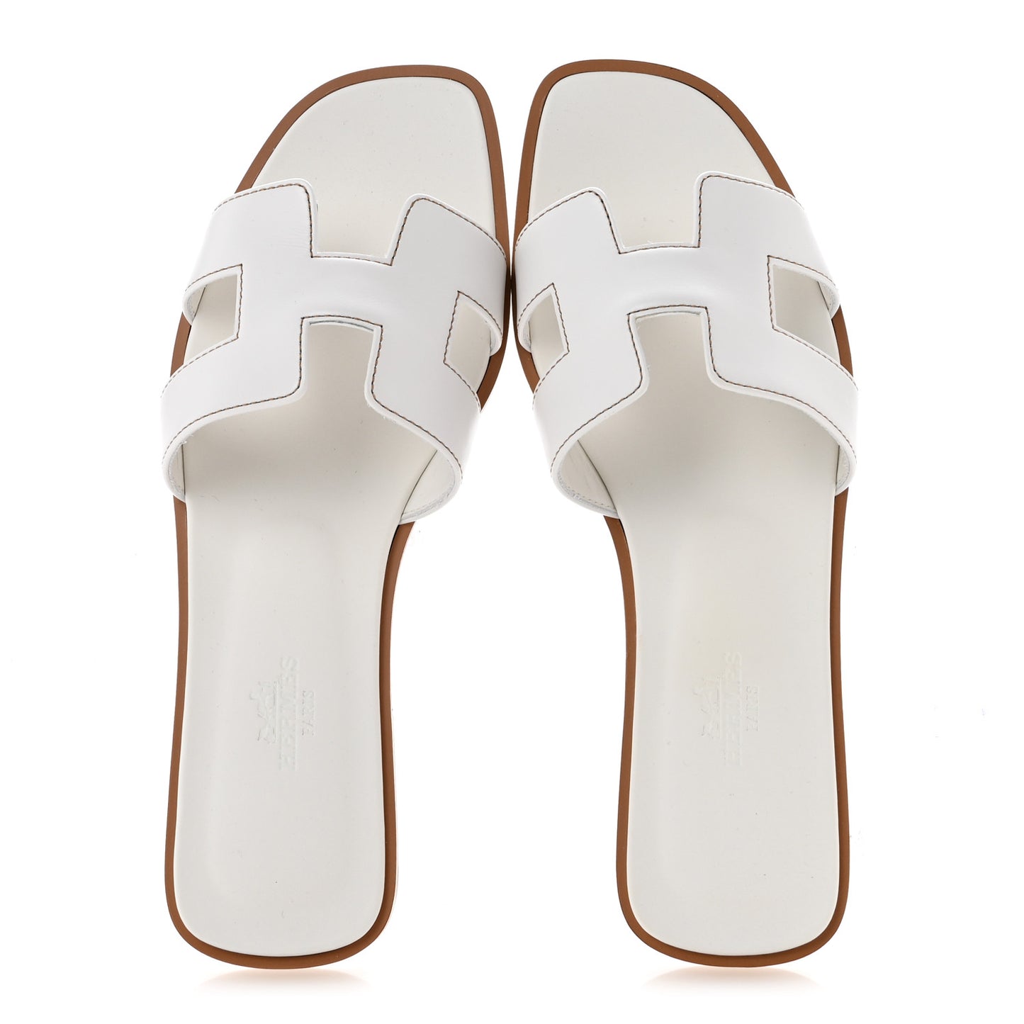 Box Calfskin Oran Sandals 37.5 White