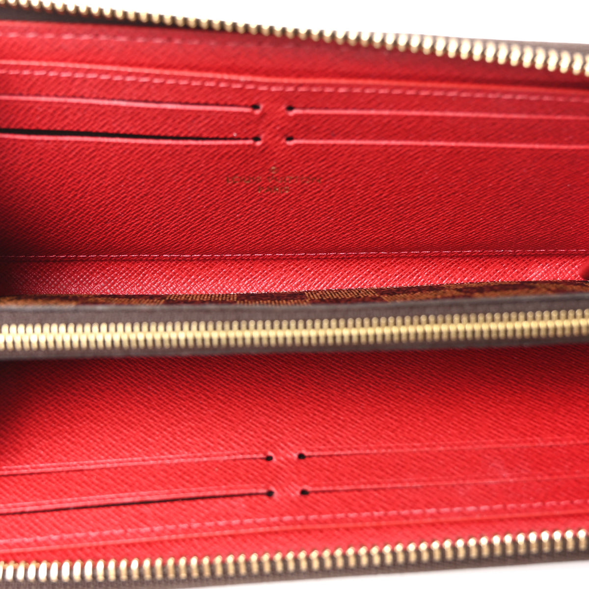 Damier Ebene Clemence Wallet Cherry
