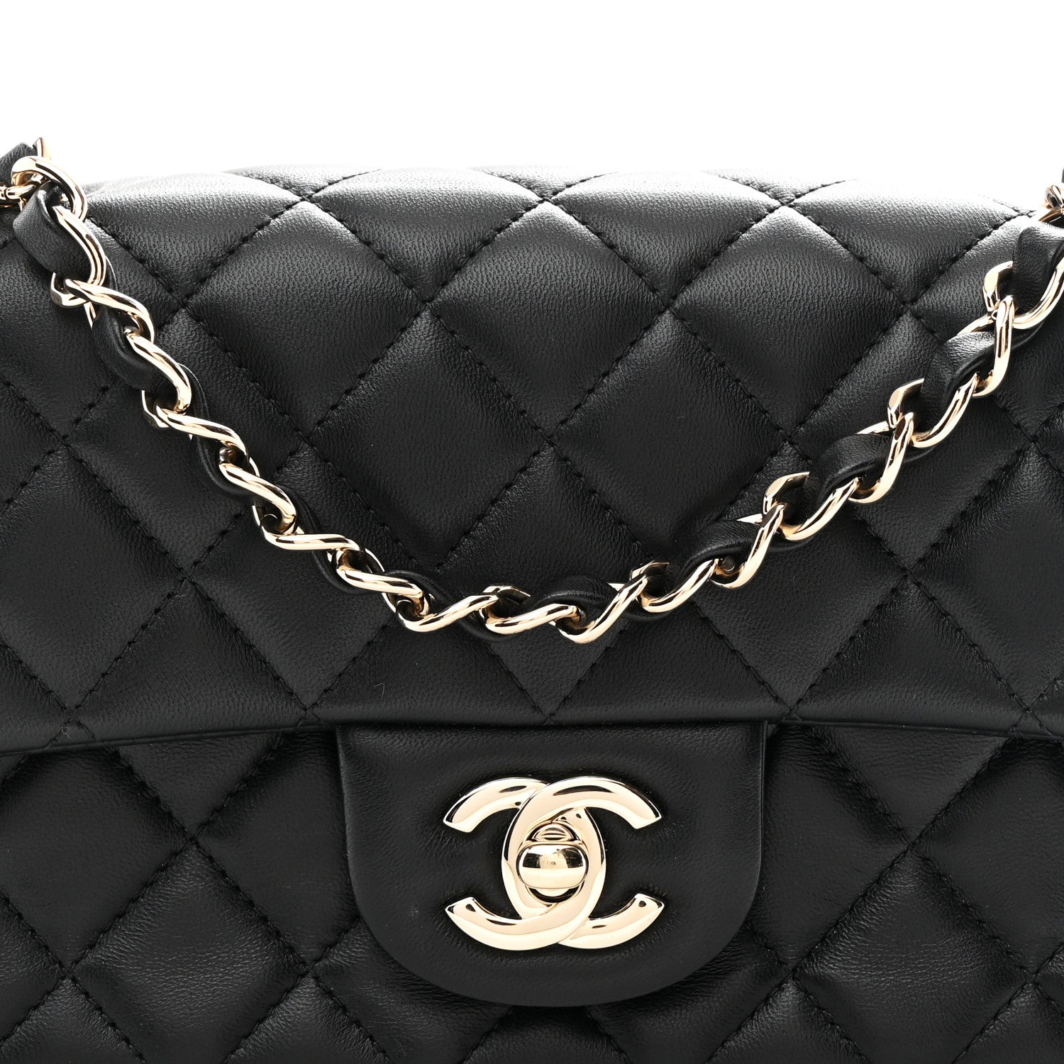 Chanel Lambskin Quilted Mini Rectangular Flap Black 8 of 11