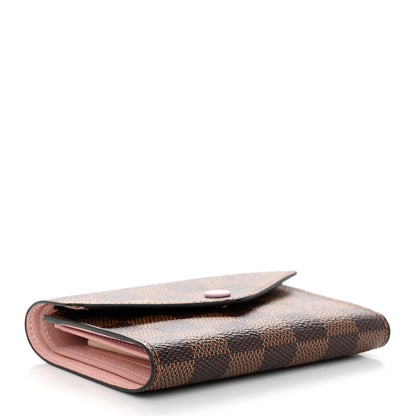 Louis Vuitton Damier Ebene Victorine Wallet Rose Ballerine 4 of 6