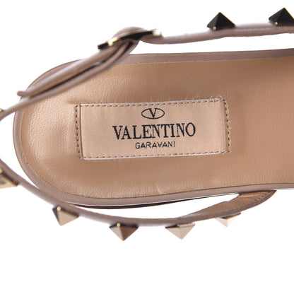 Valentino Garavani Patent Rockstud Slingback Flats 38 Poudre 7 of 9