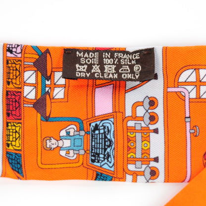 Hermes Silk La Maizeon De Carres Twilly Orange Capucine Rose 3 of 4