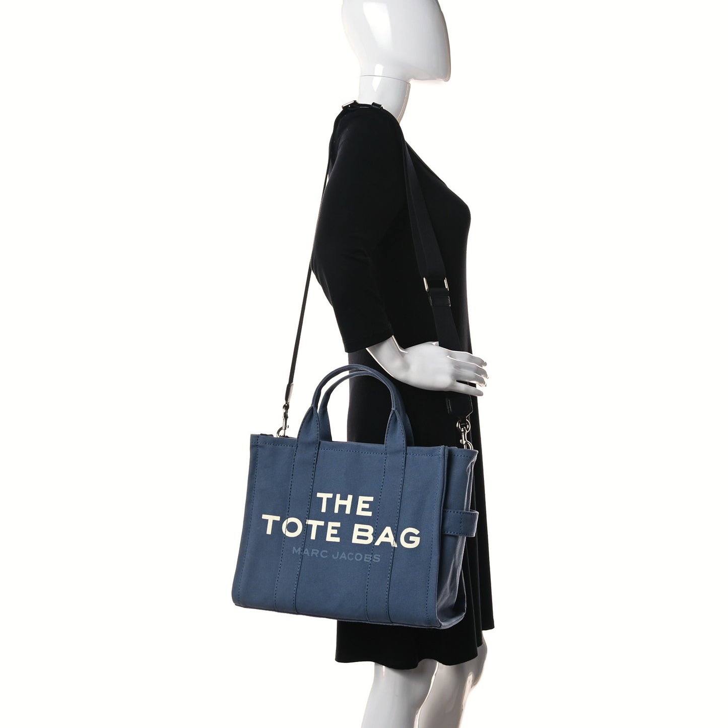 Cotton Canvas The Traveler Tote Bag Blue Shadow