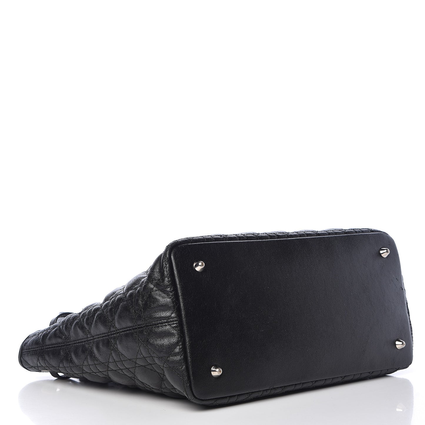 Coated Canvas Cannage Medium Panarea Tote Black