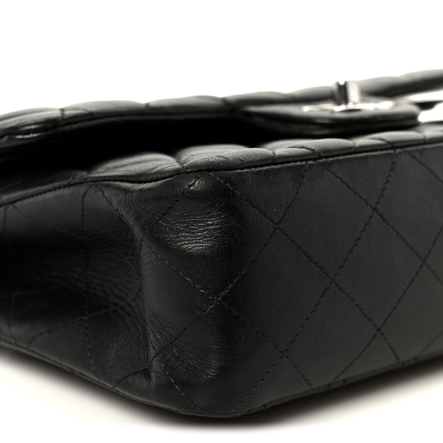 Lambskin Quilted Small Double Flap Black
