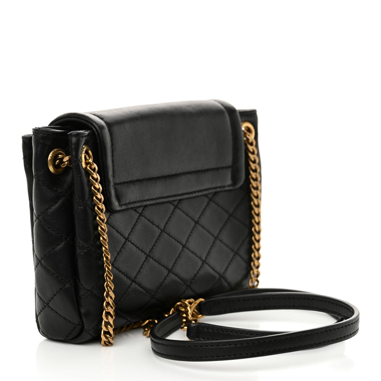 Lambskin Quilted Monogram Mini Nolita Black