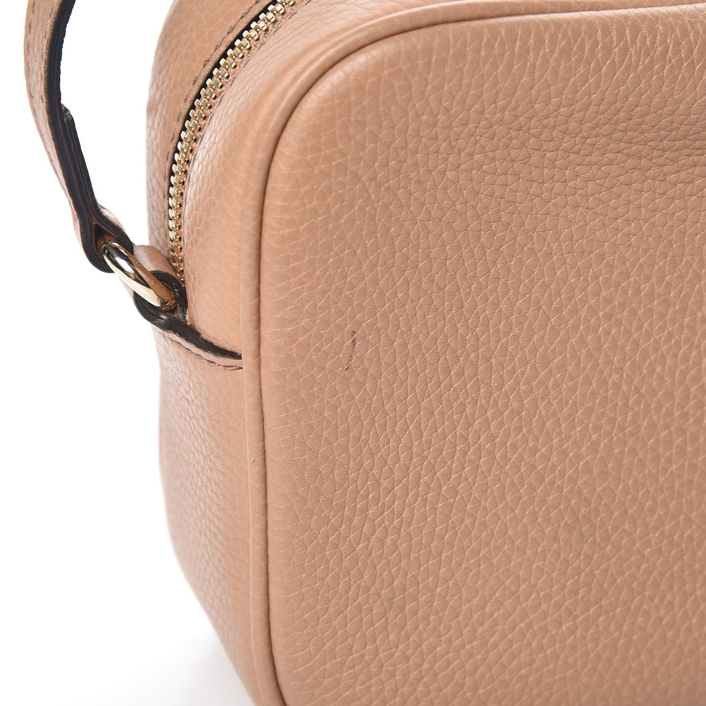 Pebbled Calfskin Small Soho Disco Bag Rose Beige