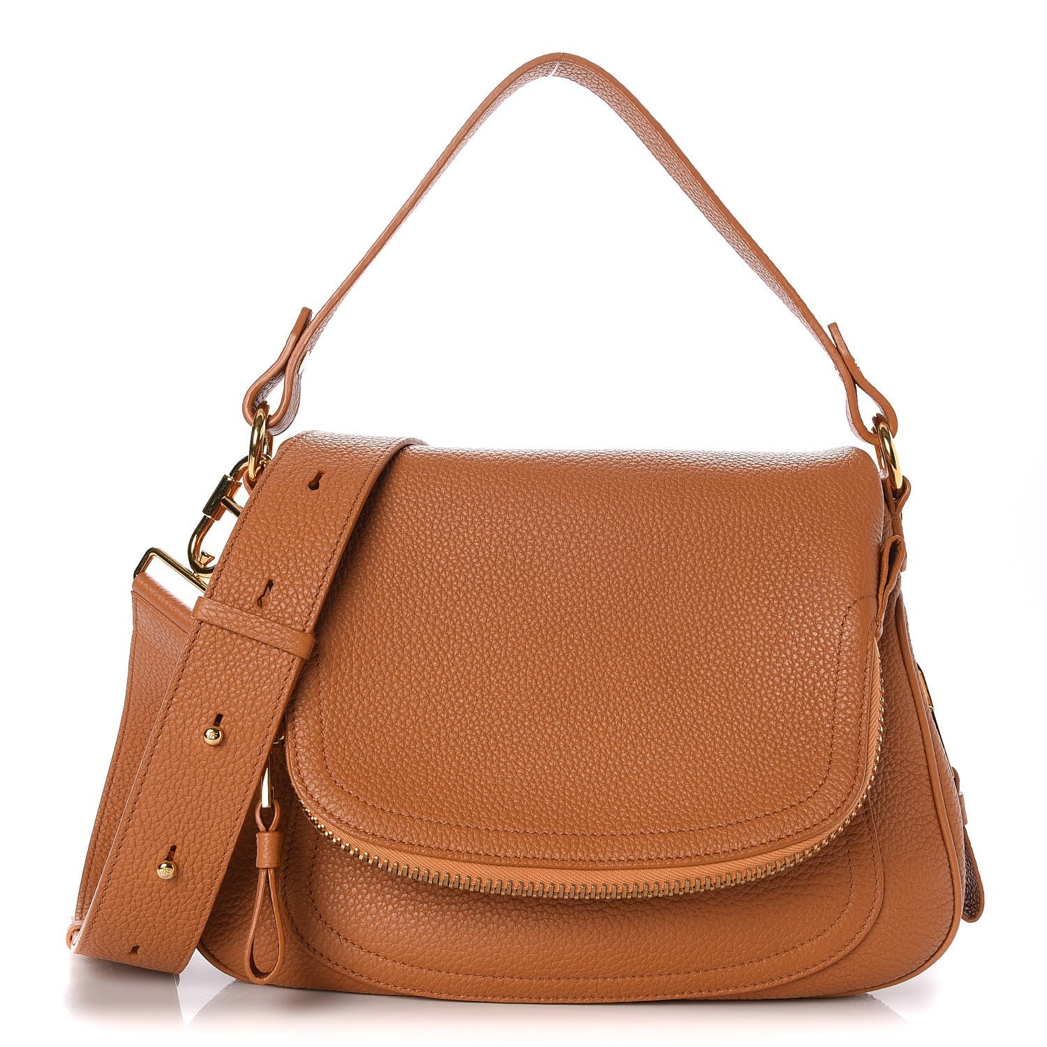 Tom Ford Pebbled Calfskin Medium Jennifer Whiskey 1 of 8