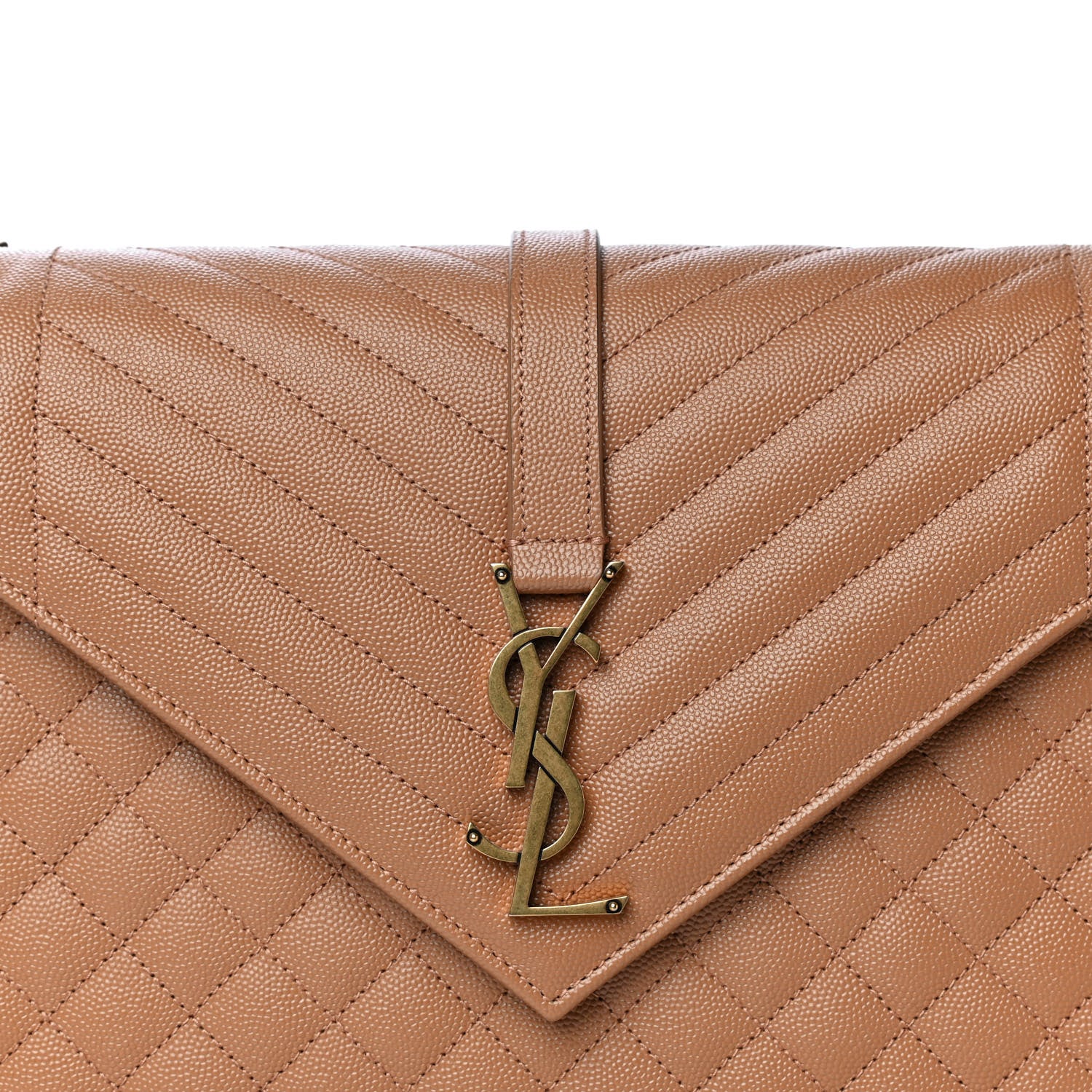 Saint Laurent Grain De Poudre Textured Mixed Matelasse Triquilt Large Monogram Satchel Dune 7 of 13