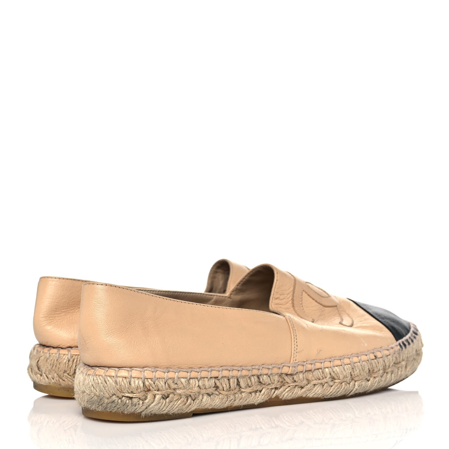 Lambskin CC Espadrilles 40 Beige Black