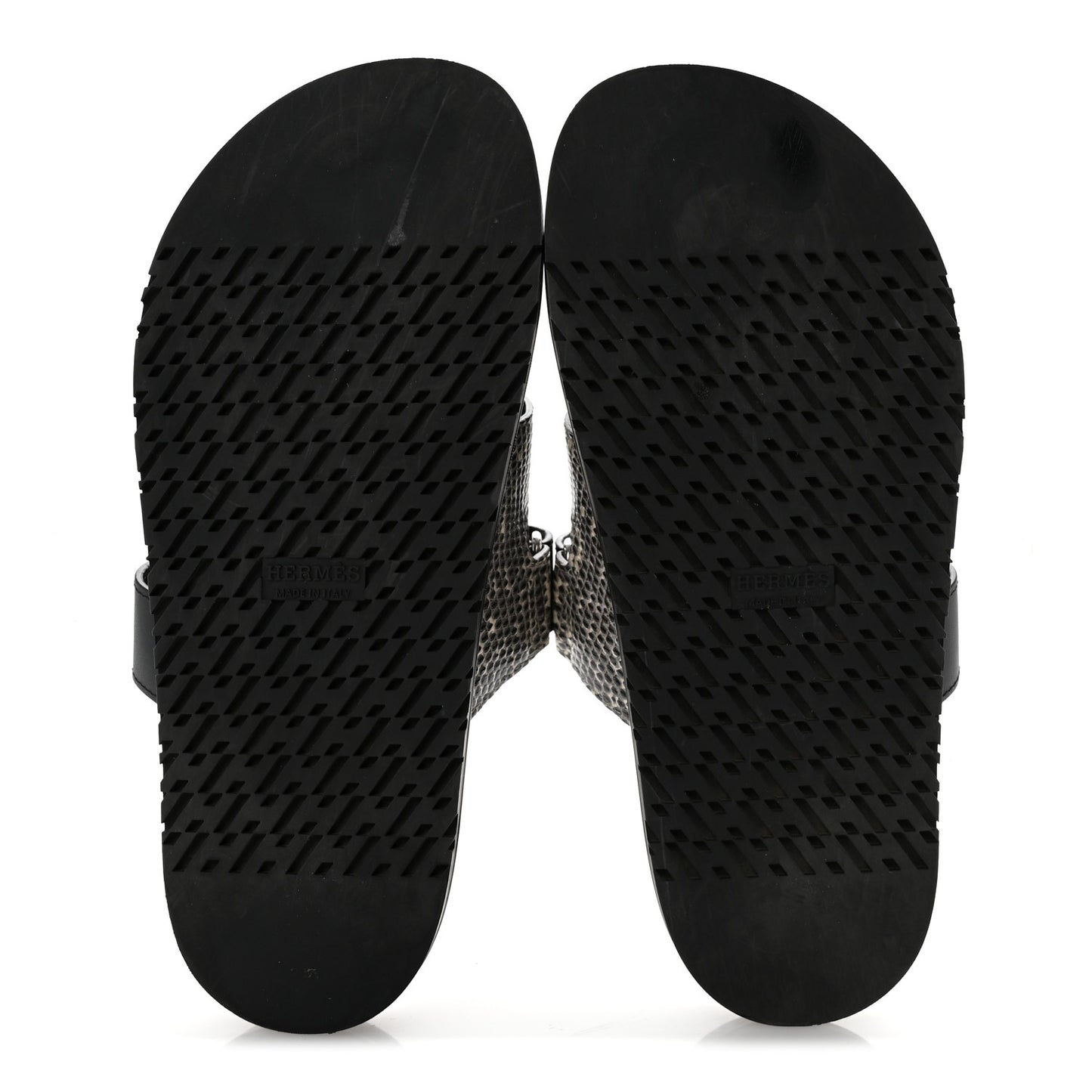 Lizard Calfskin Womens Chypre Sandals 38.5 Ombre Black