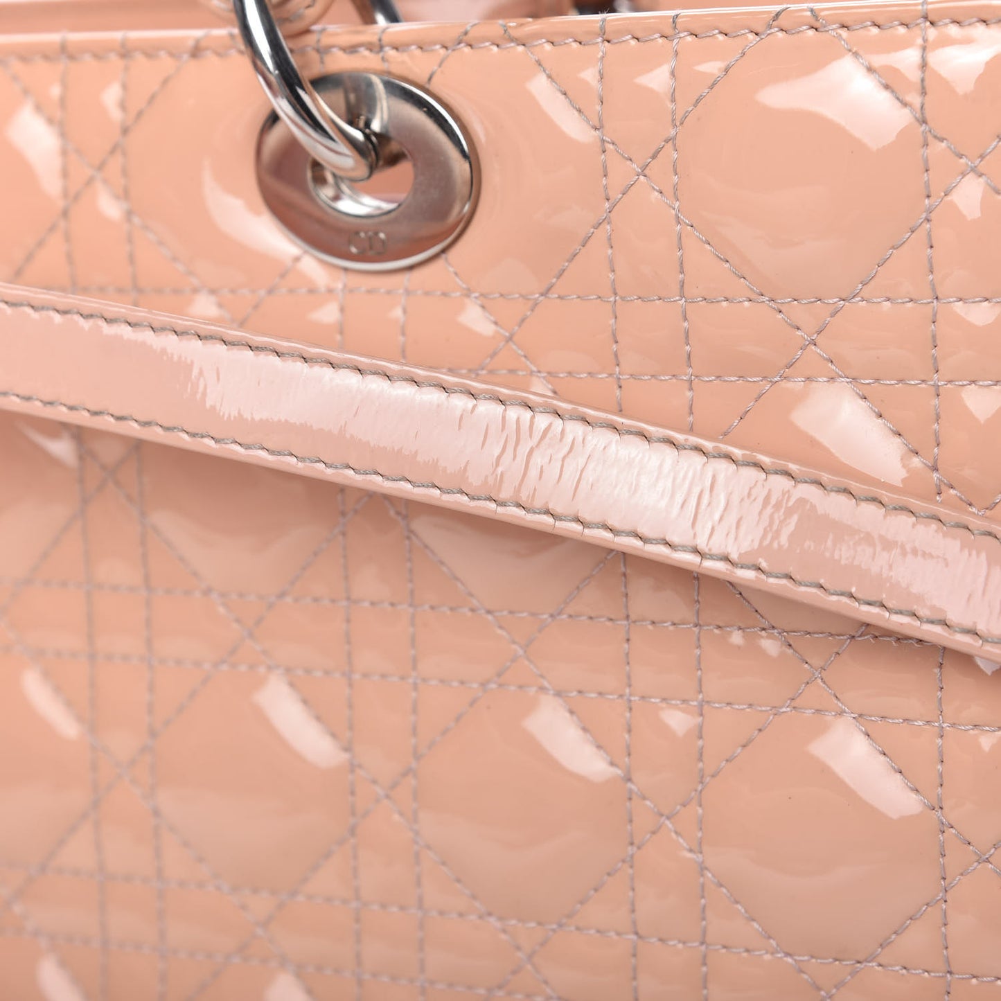 Patent Cannage Large Lady Dior Light Pink