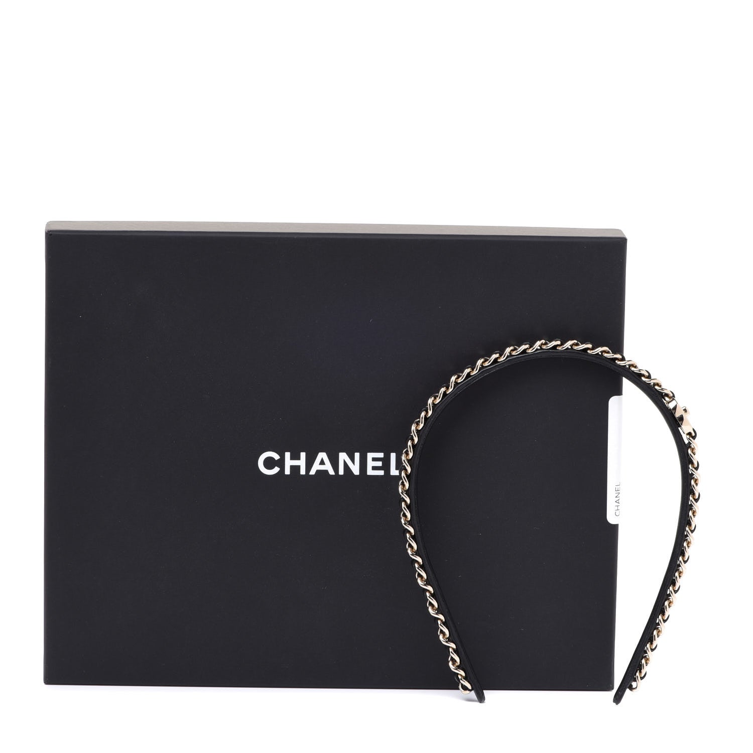Chanel Metal Lambskin CC Turnlock Chain Headband Gold Black 5 of 5