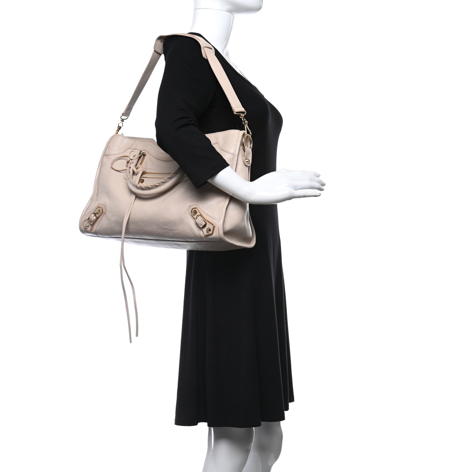 Balenciaga Chevre Gold Hardware Metallic Edge City Beige Praline 2 of 14