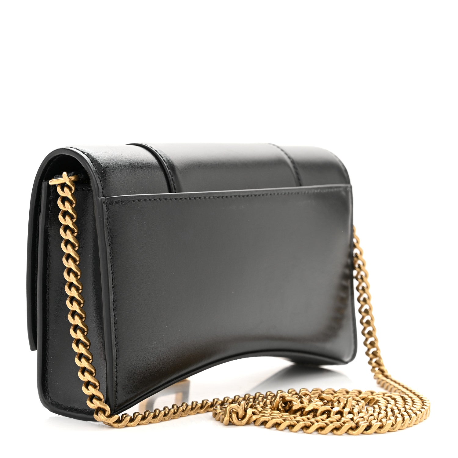 Balenciaga Shiny Box Calfskin Hourglass Chain Bag Black 3 of 10