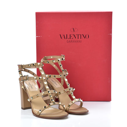 Valentino Garavani Calfskin Rockstud 90mm City Sandals 37.5 Poudre 14 of 14