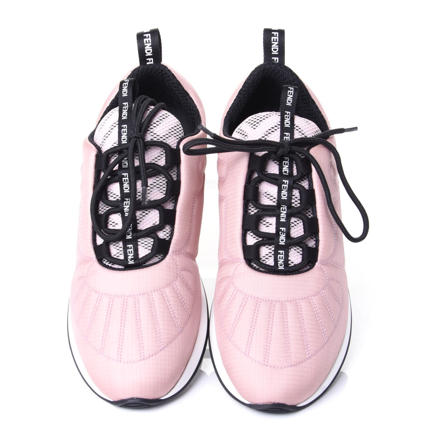 Fendi Nylon FFreedom Sneakers 38 White Rosa 5 of 11