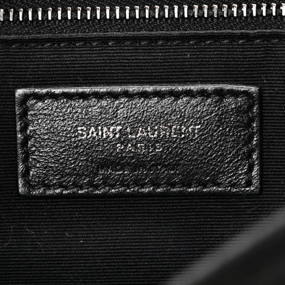 Saint Laurent Nubuck Crocodile Embossed Monogram Medium Niki Chain Satchel Black 6 of 10