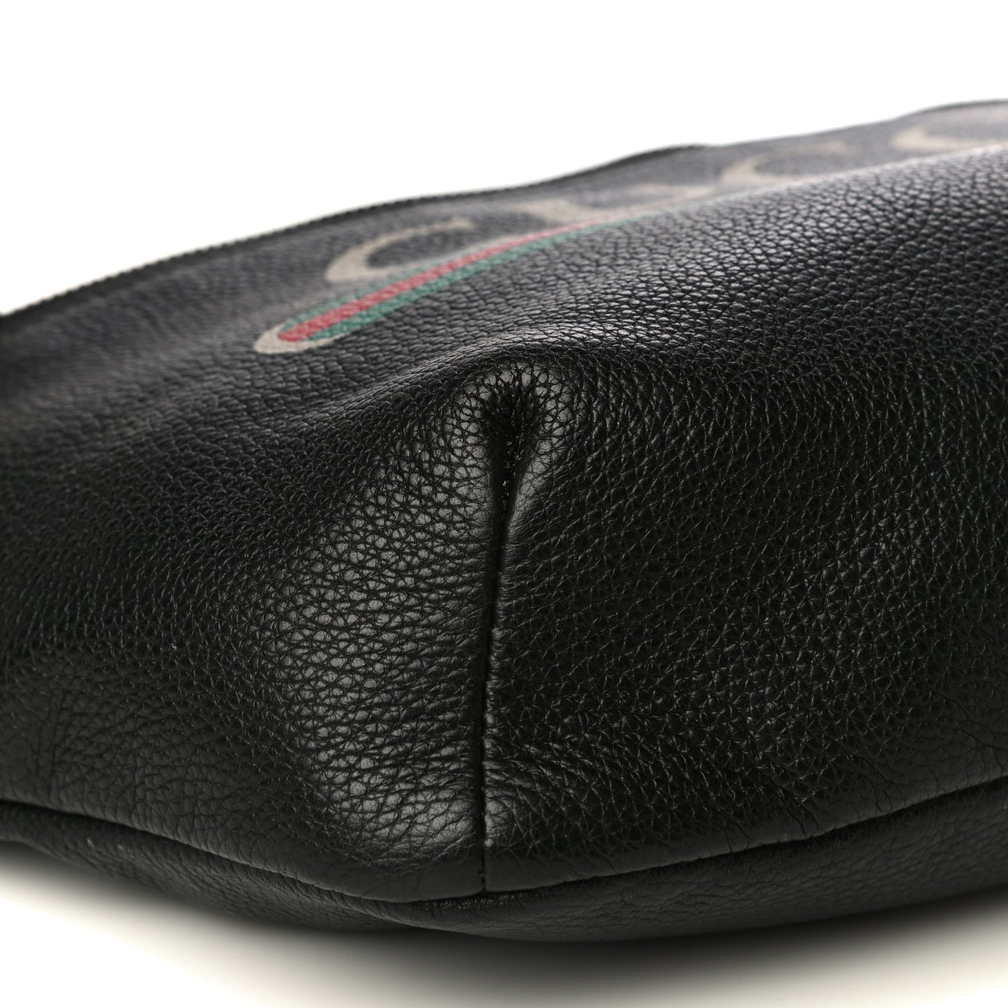 Grained Calfskin Logo Belt Bag Black