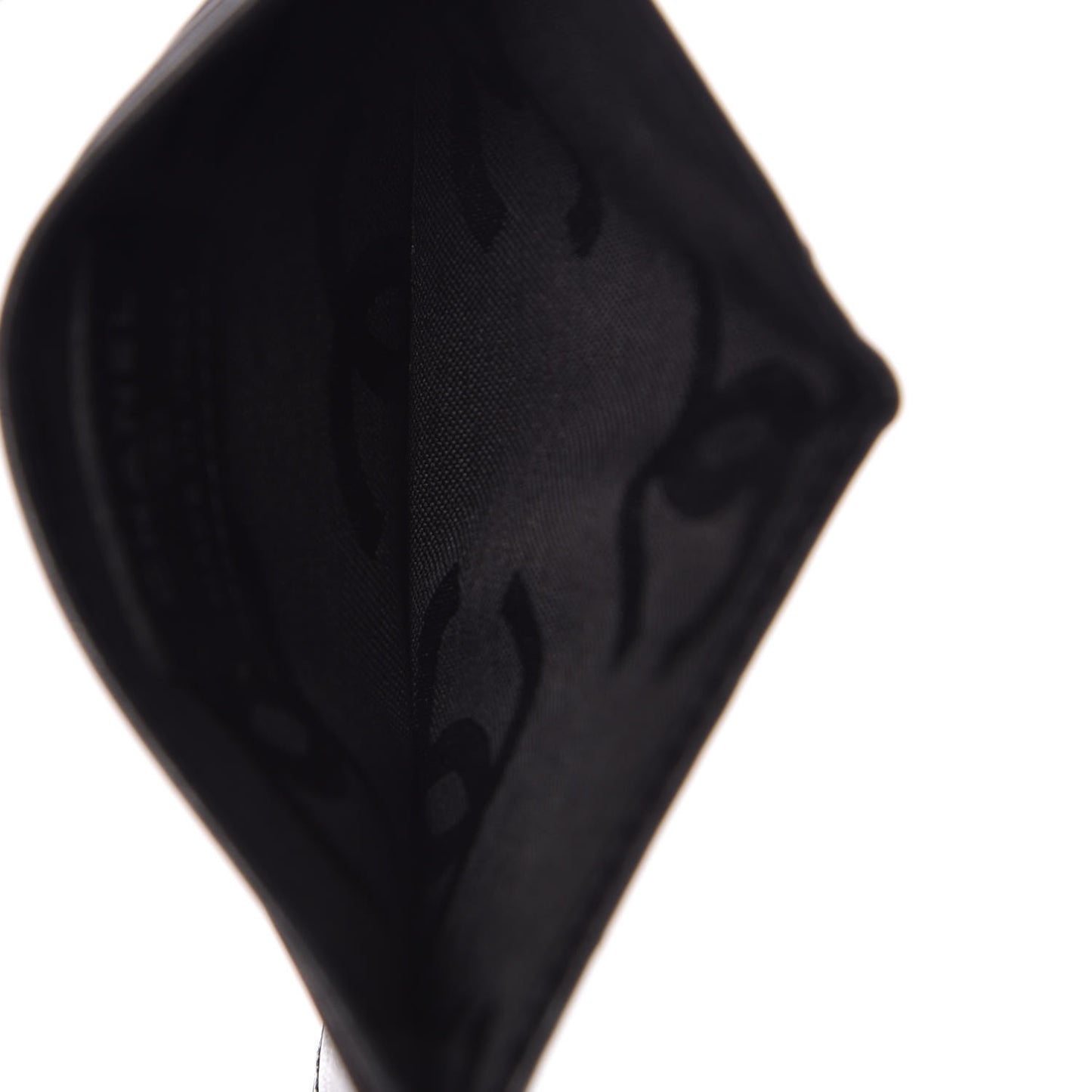 Calfskin Quilted Cambon Card Holder Black