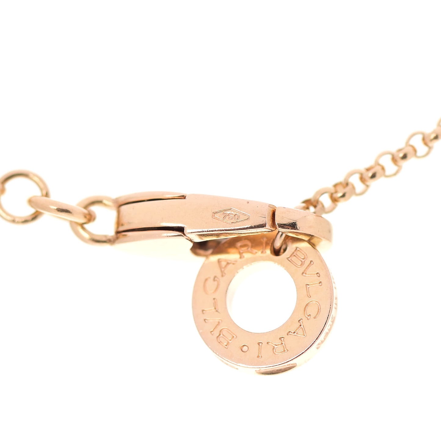 18K Rose Gold Diamond Small B.Zero1 Pave Pendant Necklace