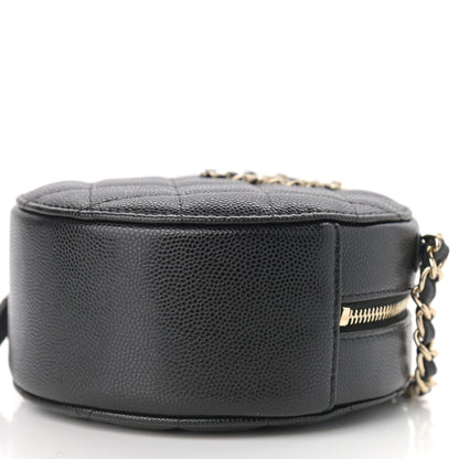 Chanel Caviar Quilted French New Wave Round Clutch With Chain Black 10 of 11