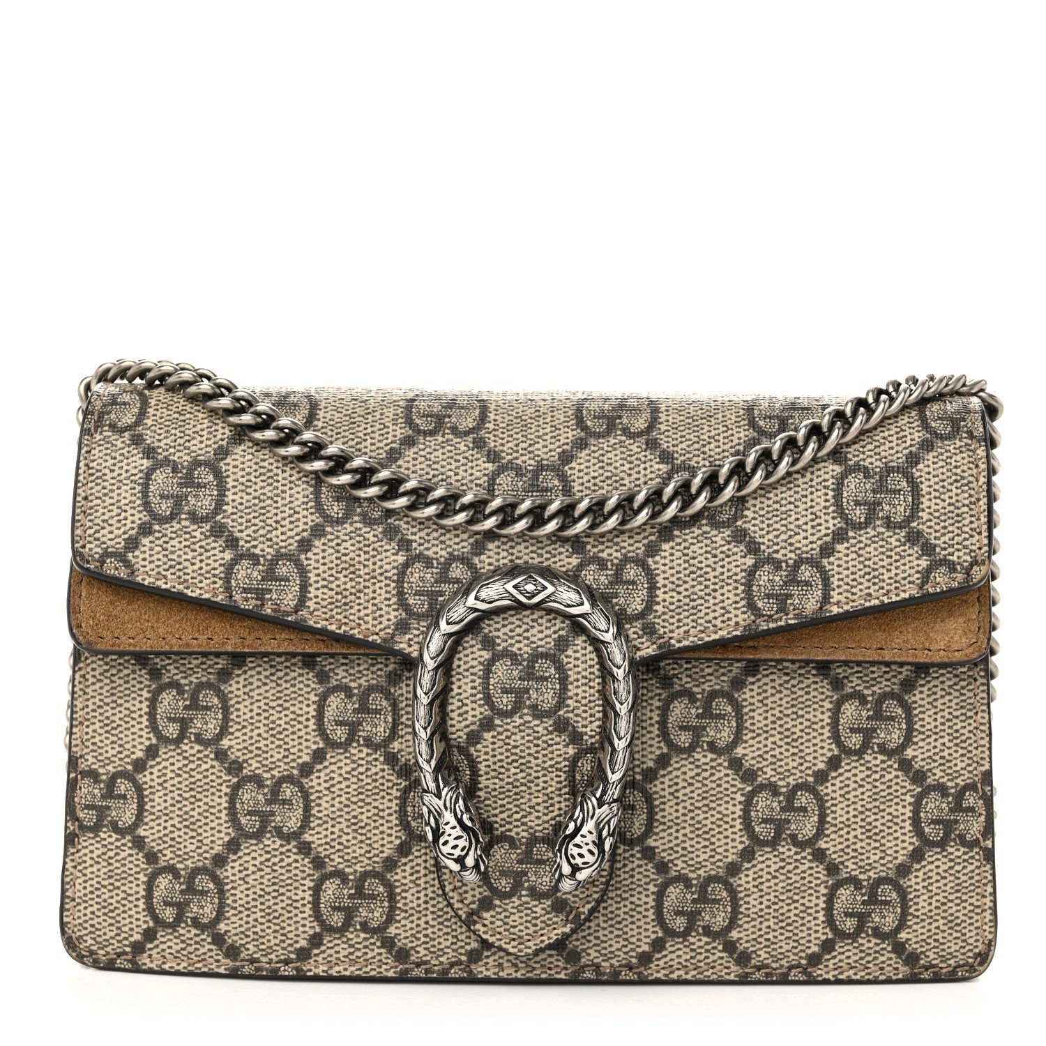 Gucci GG Supreme Monogram Super Mini Dionysus Shoulder Bag Taupe 1 of 12