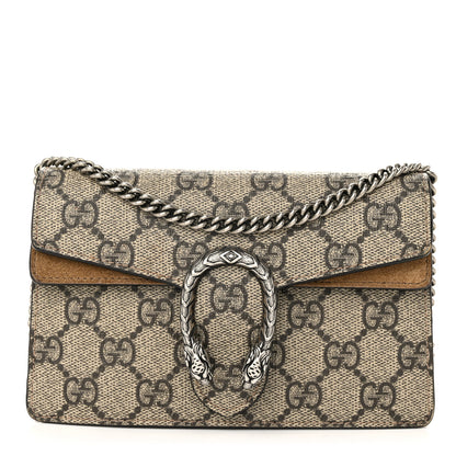 Gucci GG Supreme Monogram Super Mini Dionysus Shoulder Bag Taupe 1 of 12