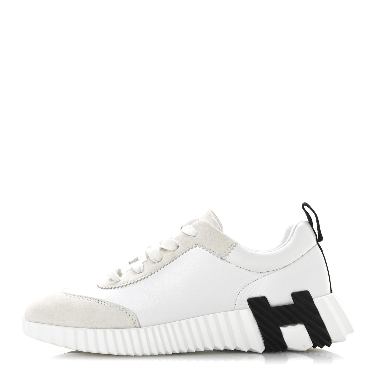 Calfskin Suede Goatskin Bouncing Sneakers 36.5 White