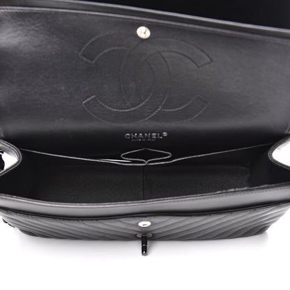 Chanel Lambskin Chevron Quilted Jumbo Double Flap So Black 5 of 18