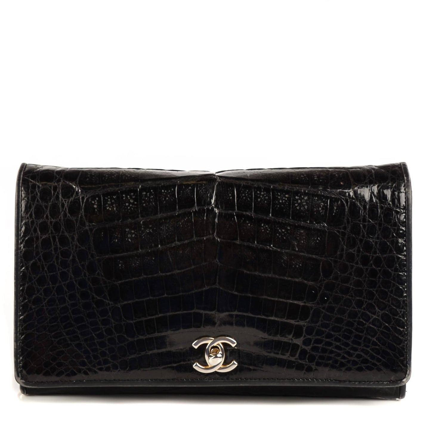 Alligator Medium Single Flap Black