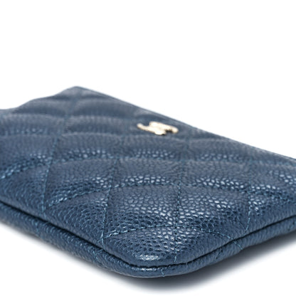 Chanel Caviar Quilted Small Cosmetic Case Dark Blue 11 of 12